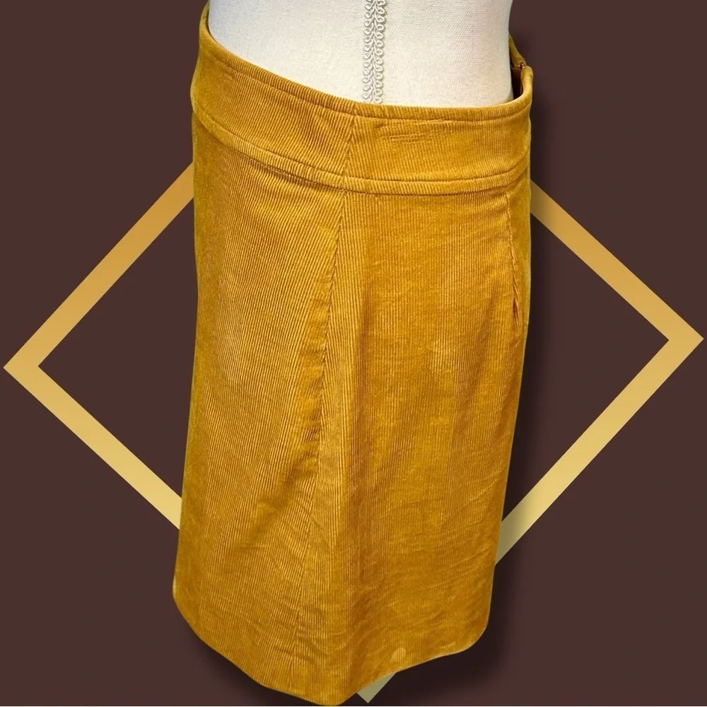 J. Crew Mercantile Corduroy A-Line Mini Skirt in “Marigold Deep Yellow” Size 2 - Picture 6 of 14